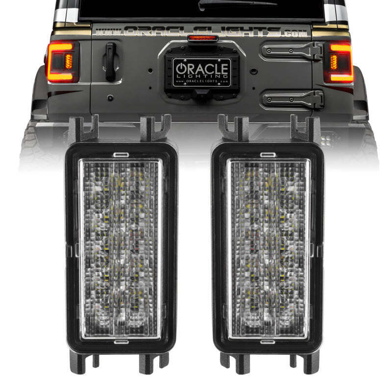 Picture of Oracle Lighting 5915-JL-023 2018 Jeep Wrangler JL Dual Function Reverse LED Modules Flush Tail Light - Amber & White