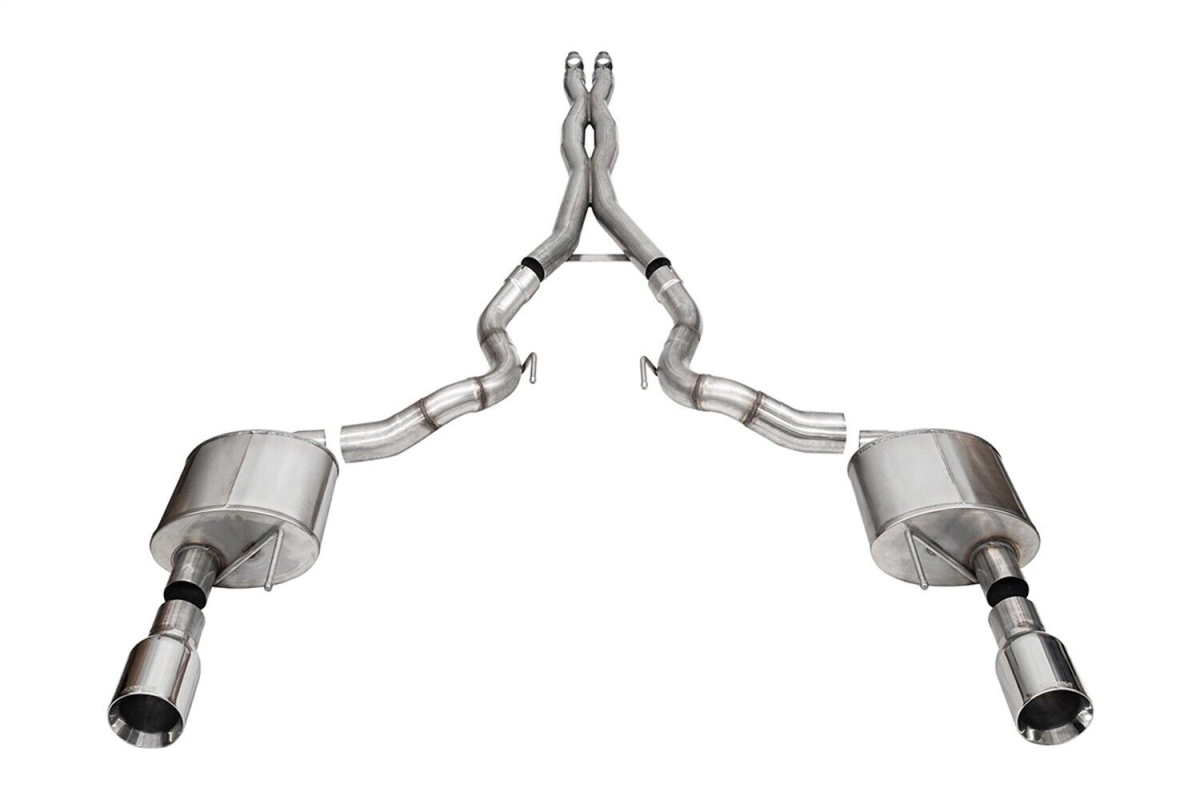 21271 2024 Ford Mustang GT Xtreme Cat-Back Exhaust System 3.0 in. Dual Rear with 4.5 in. Straight Cut Tips -  CORSA Performance