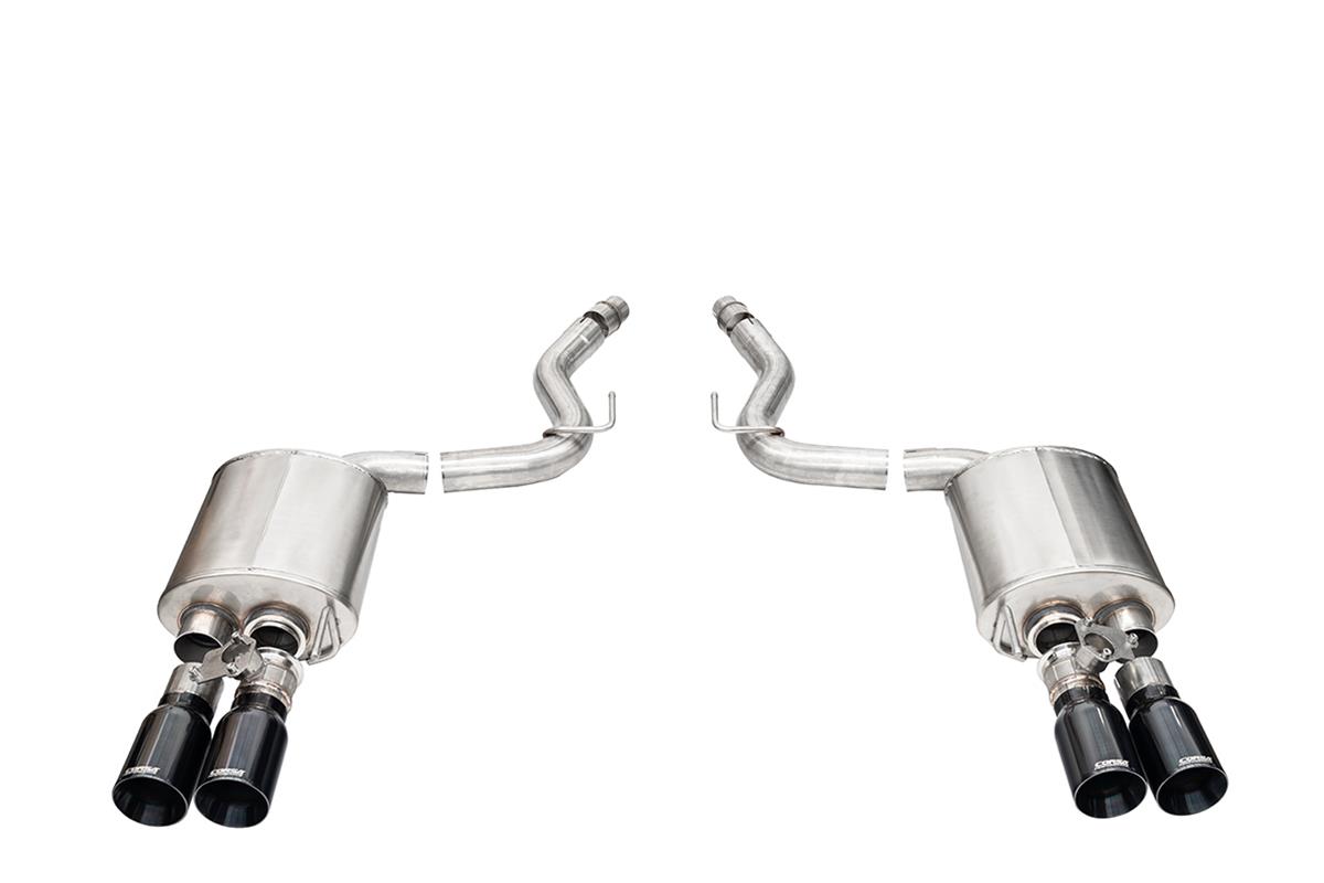 21262BLK 2024 Ford Mustang V8 5.0L 3 in. Axle-Back Exhaust System with Twin 4 in. Black Straight Tips -  CORSA Performance