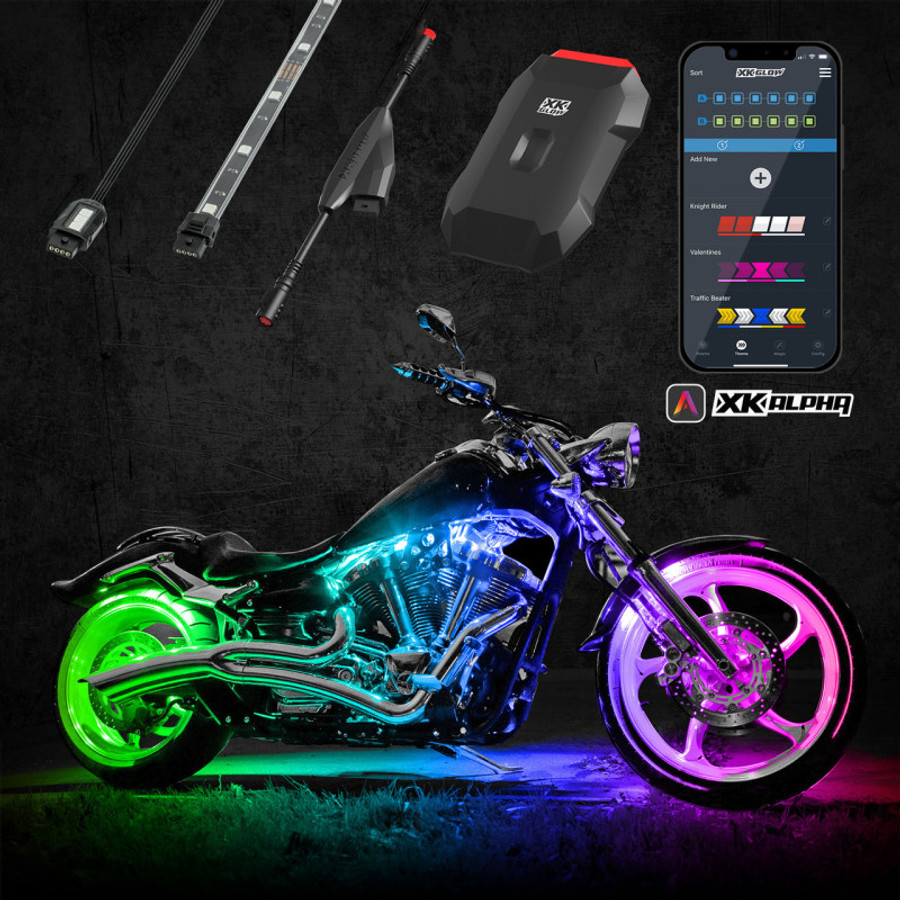 XKGLOW Addressable LED Motorcycle Accent Light Kits | XKalpha App Controlled (AP-MOTO-ADV, AP-MOTO-STA) (248702)