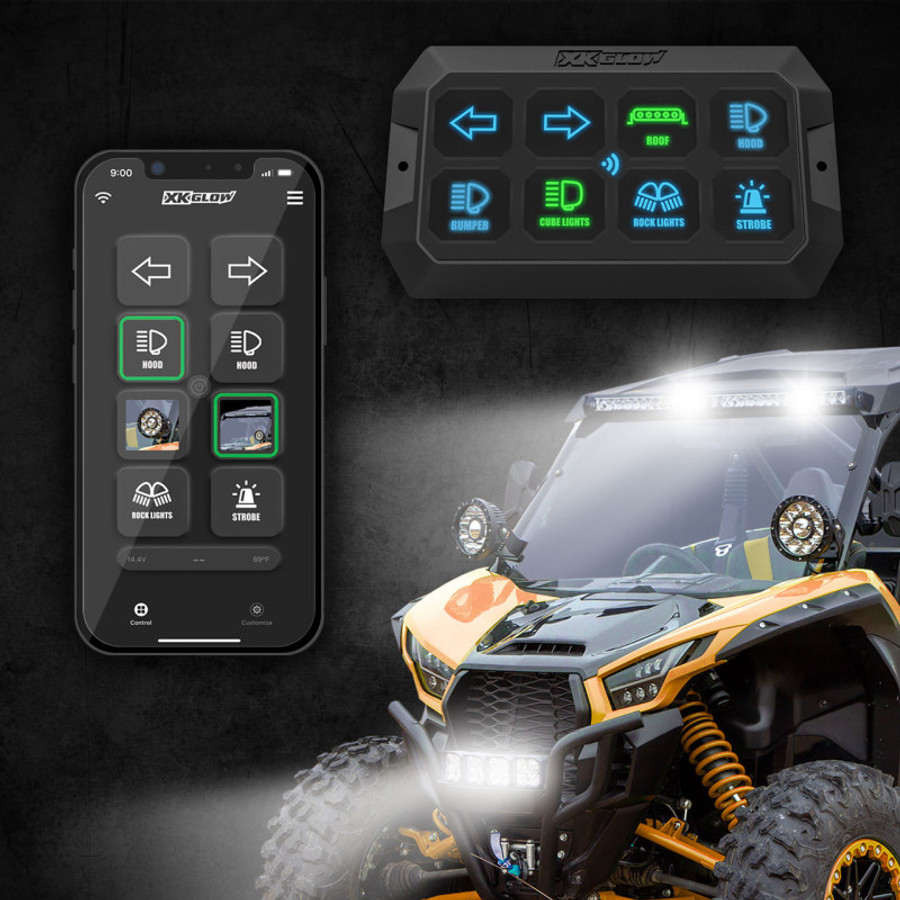 XKGLOW XKcommand Bluetooth Switch Panel for Lights 12V Accessory Offroad (XK-CMD-KIT)