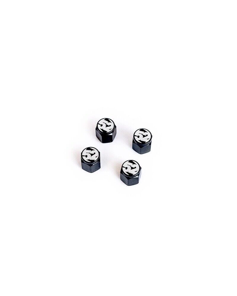 52-VALVE-PACK-BLACK Valve Stem Cap Set - Black - 4 Piece