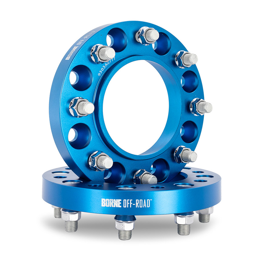 BNWS-002-381BL Borne Off-Road Wheel Spacers - 8x170 - 125 - 38.1 mm - M14 - Blue