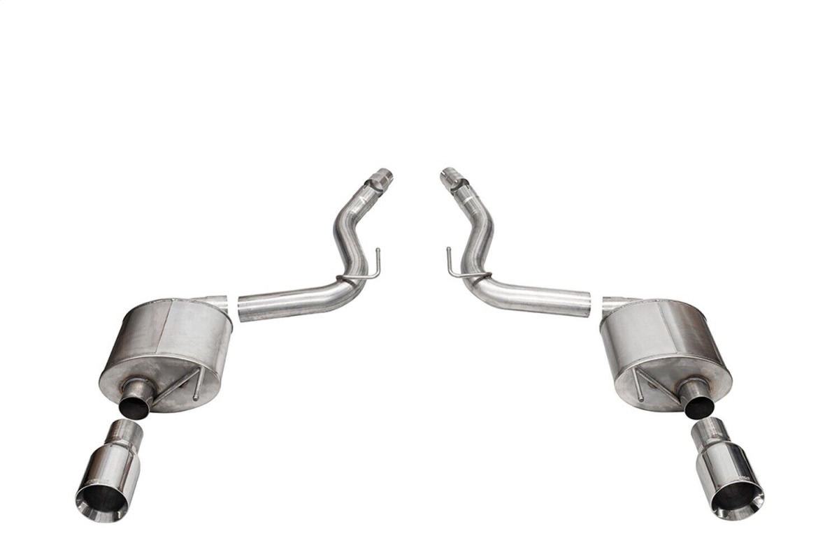 21257 2024 Ford Mustang GT Touring Axle-Back Exhaust System 3.0 in. Dual Rear Exit with 4.5 in. Straight Cut Tips -  CORSA Performance