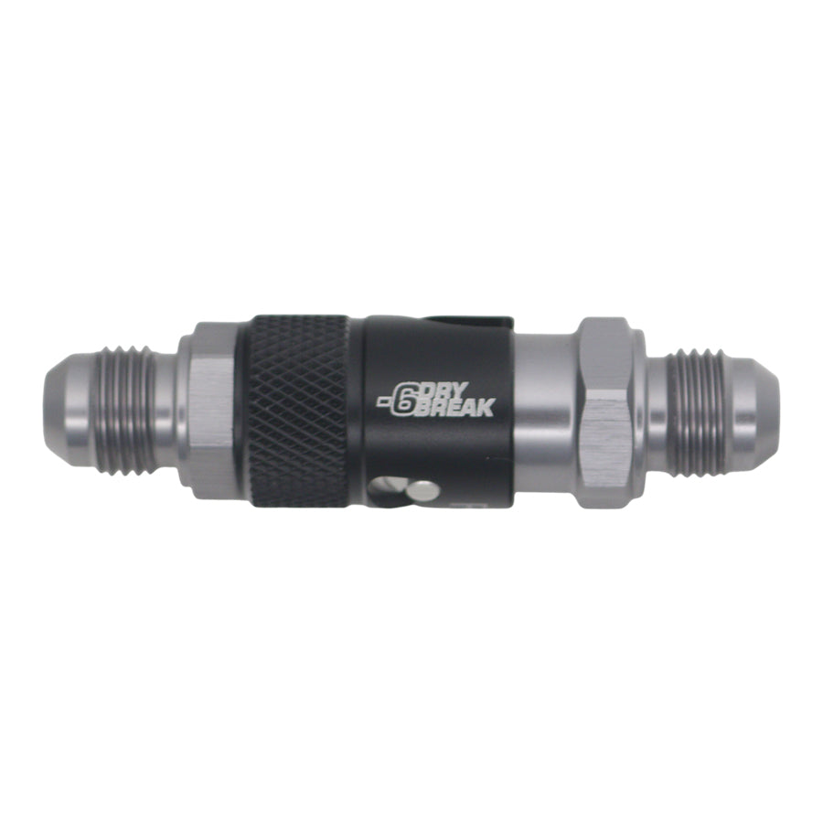 6-02-0225-B 6AN Male Flare Quick Disconnect Dry Break Fitting - Anodized Matte Black - 2 Pieces