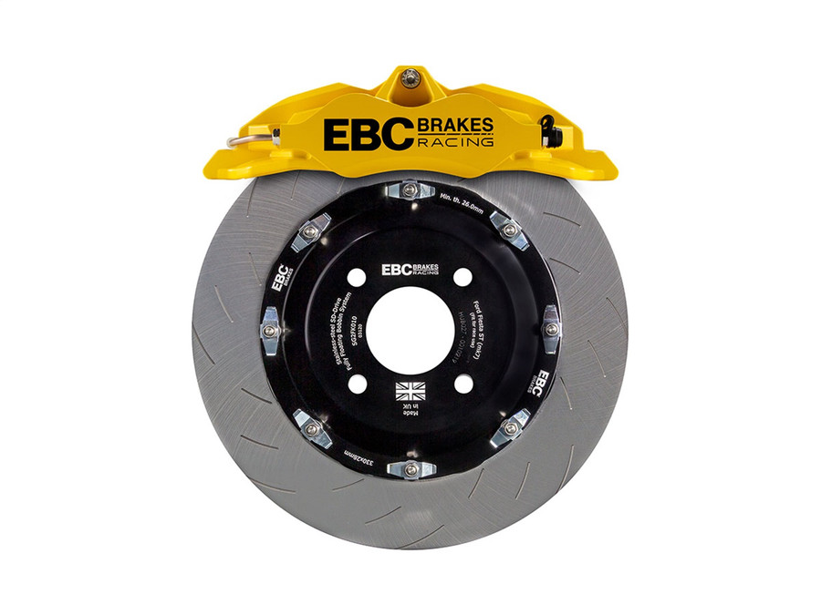 Picture of EBC BBK016YEL-1 Racing 2005-2010 Ford Mustang GT Yellow Apollo-4 Calipers 355mm Rotors Front Big Brake Kit