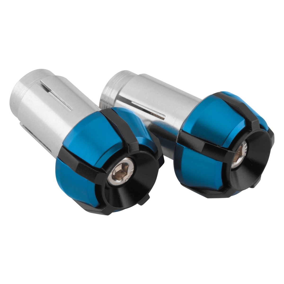 BikeMaster Two-Piece Anti-Vibration Bar Ends - Black/Blue