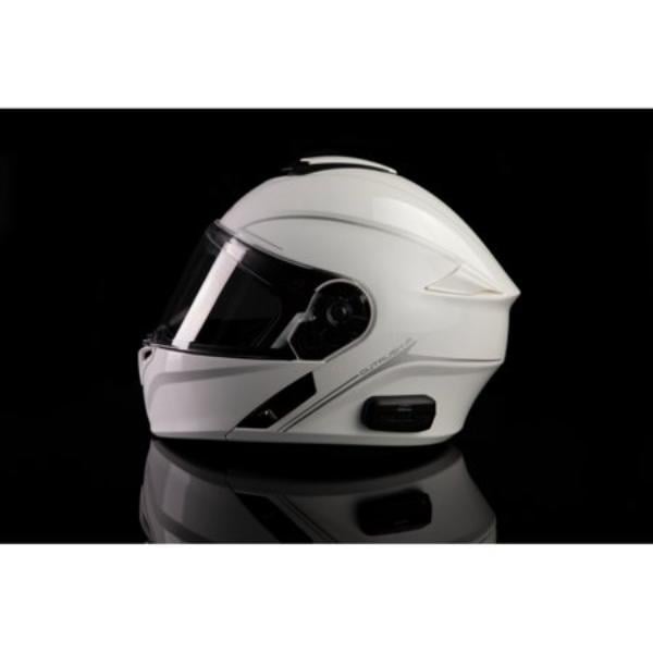 R Bluetooth Helmet Flip-Up Glossy White