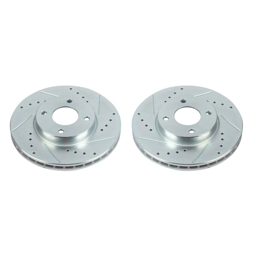 PowerStop JBR1765XPR Evolution Drill & Slot Rotor for 2018-2019-2021 Nissan Kicks S - Set of 2