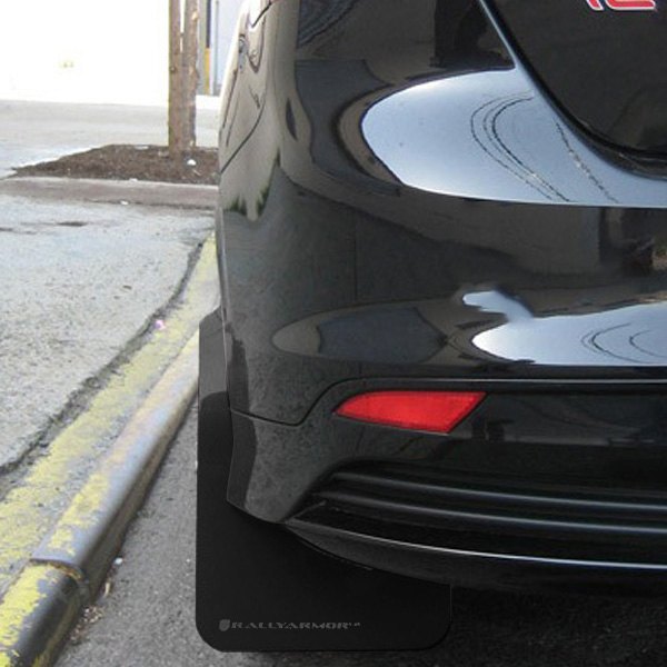 MF27-UR-BLK-GRY Black Mud Flap with Grey Logo for 13 Plus Ford Focus ST