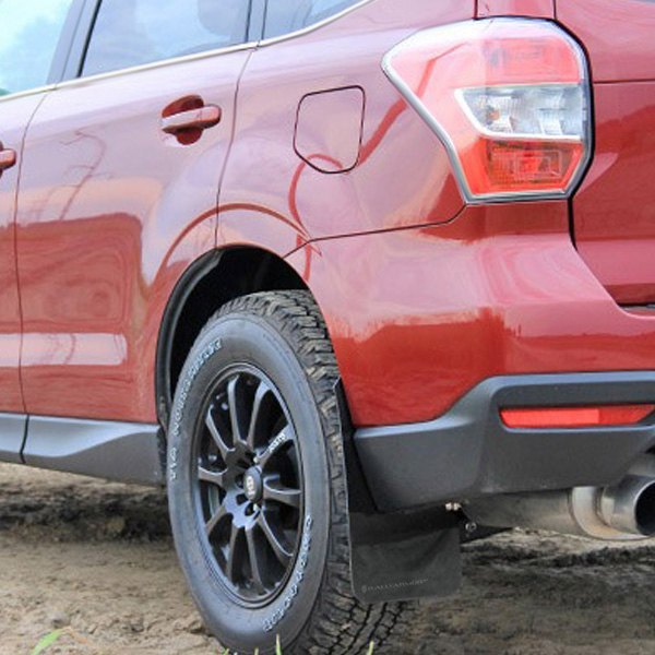 MF28-UR-BLK-GRY Black Mud Flap with Grey Logo for 14 Plus Subaru Forester