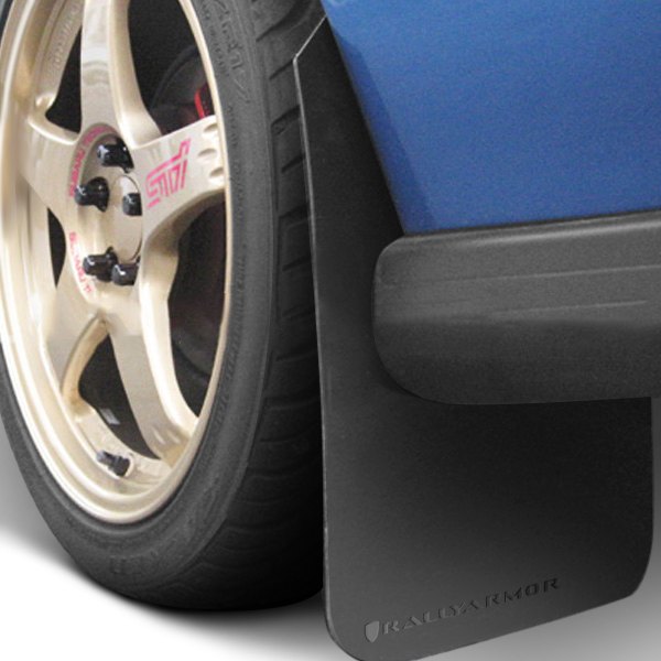 MF2-BAS-BLK Basic Black Mud Flap with Black Logo for 1993-2001 Subaru Impreza