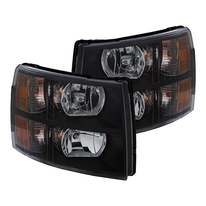 Crystal Headlights for 2007-2013 Chevrolet Silverado - Black