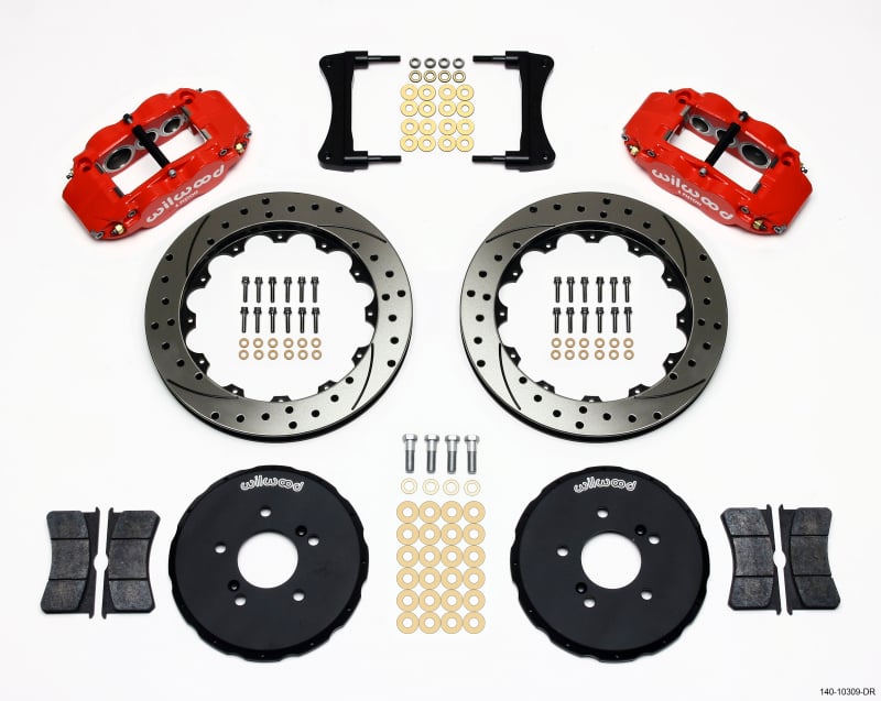 12.88 in. Narrow Superlite 6R Front Hat Kit with Drill Red Honda S2000