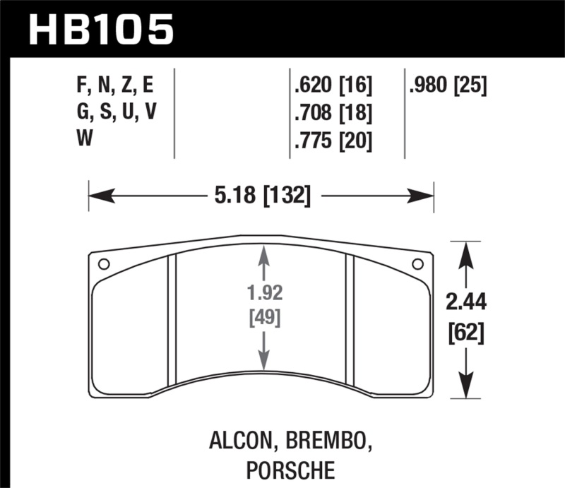 Hawk Performance HB105F.620 HPS Street Brake Pads for Alcon B Caliber