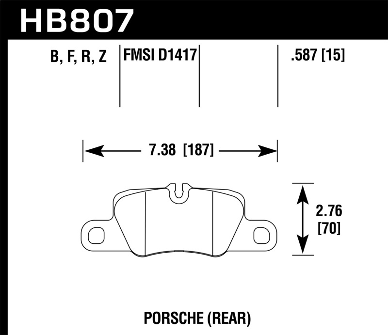 Hawk Performance HB807B.587 HPS 5.0 Rear Brake Pads for 2014 Porsche 911