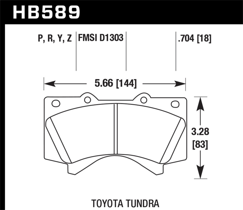 Hawk Performance HB589Z.704 Land Cruiser Ceramic Street Front Brake Pads for 08-14 Toyota