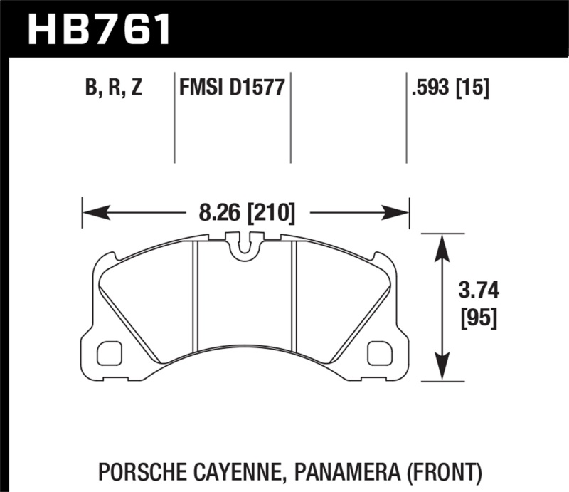 Hawk Performance HB761Z.593 Ceramic Luxury & Touring Front Brake Pad for 10-13 Porsche Panamera & 12-15 Cayenne