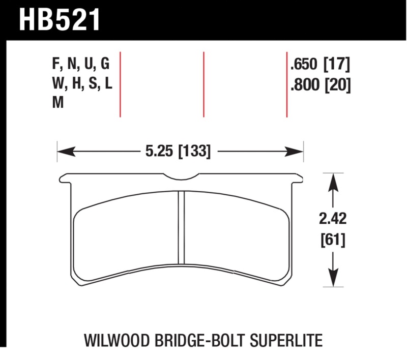 Willwood Race Brake Pads for BB SL 7420 DTC-60