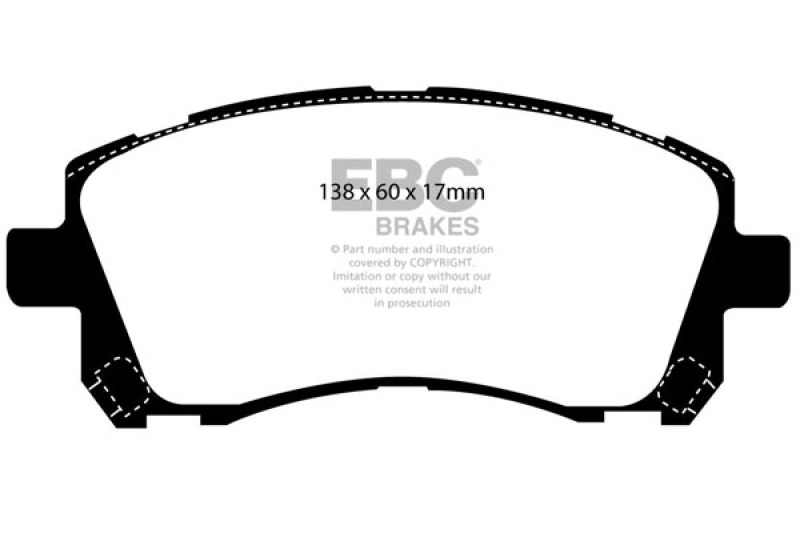 DP41134R Yellowstuff Front Brake Pads for 98-02 Subaru Forester 2.5