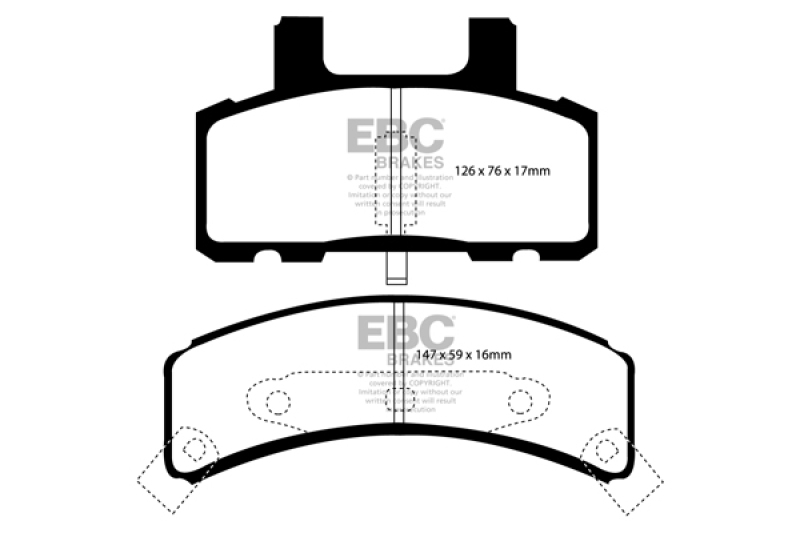 DP41273R Yellowstuff Front Brake Pads for 1997-1999 Cadillac Deville 4.6L Rear Drums