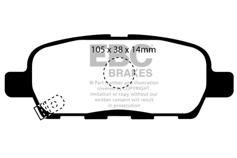 Redstuff Rear Brake Pads for 2008-2013 Infiniti EX35 3.5L