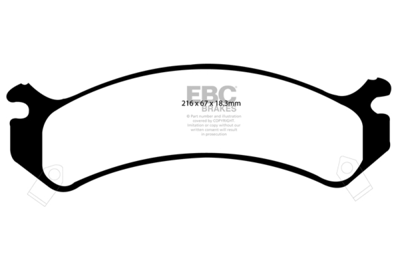 ED91305 Front Brake Pads for 2002 Chevrolet Avalanche 8.1L 2500 Extra Duty