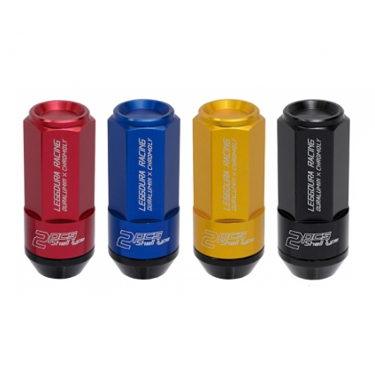 53 mm Leggdura Racing Shell Type Lug Nut with Closed-End Look - Black - 12 x 1.5 mm - 20 Piece