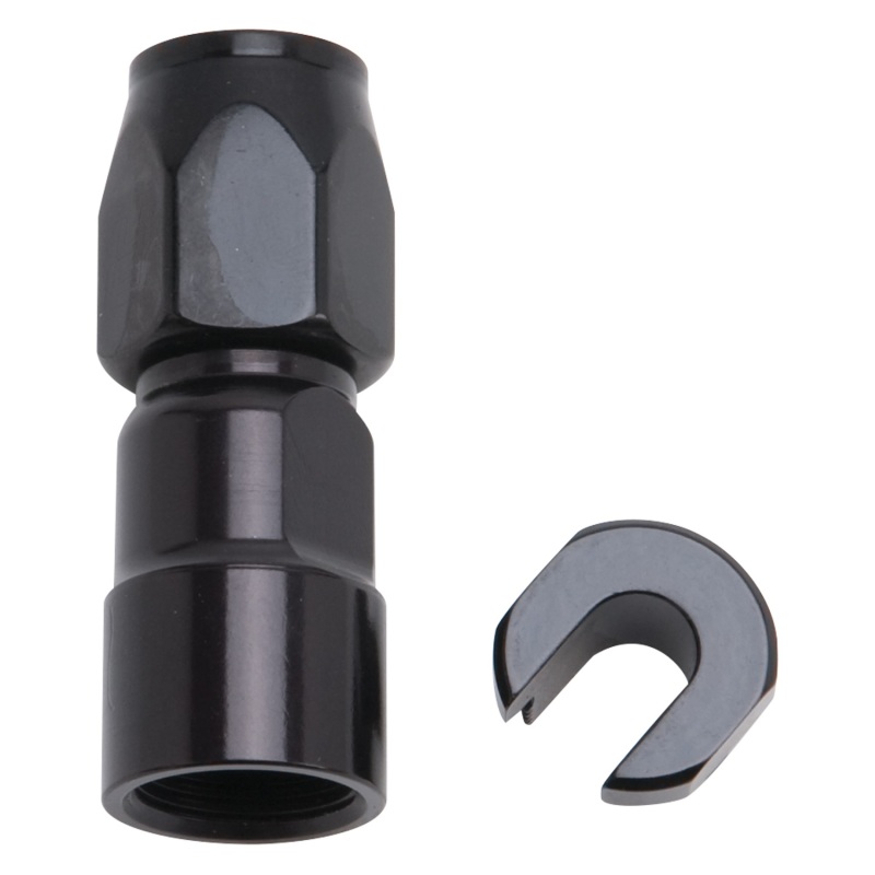 0.37 in. SAE Quick Disc Female to -6 Hose Black Straight Hose End