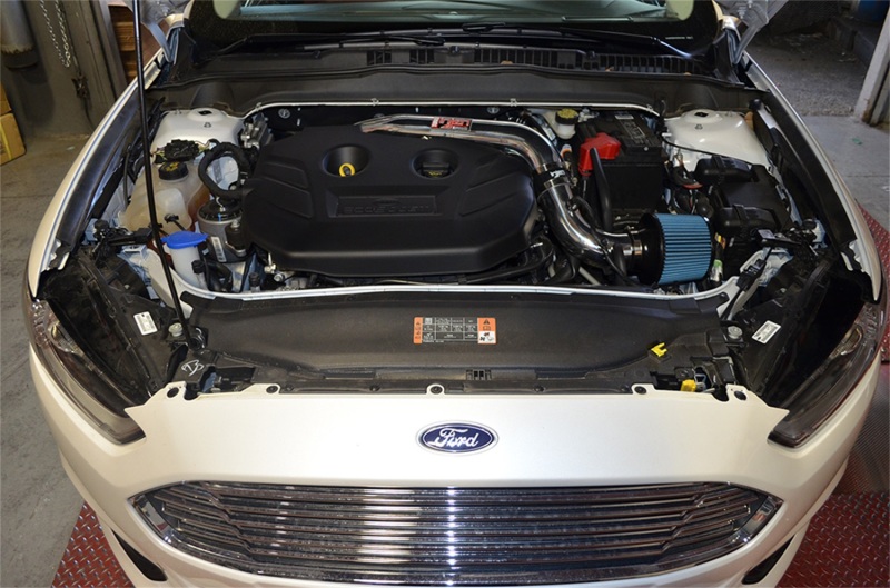 SP9063P Short Ram Air Intake System with MR Tech & Heat Shield for 2014 Ford Fusion 2.0L Eco Boost 4Cyc - Polished