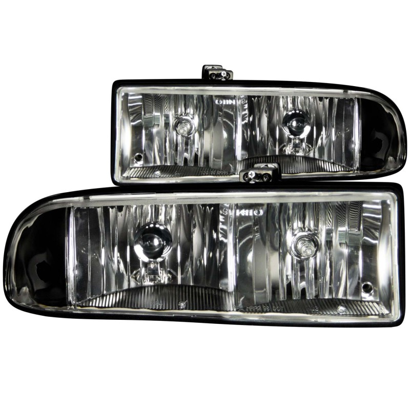Picture of ANZO 111156 Crystal Headlights for 1998-2005 Chevrolet S-10 - Black