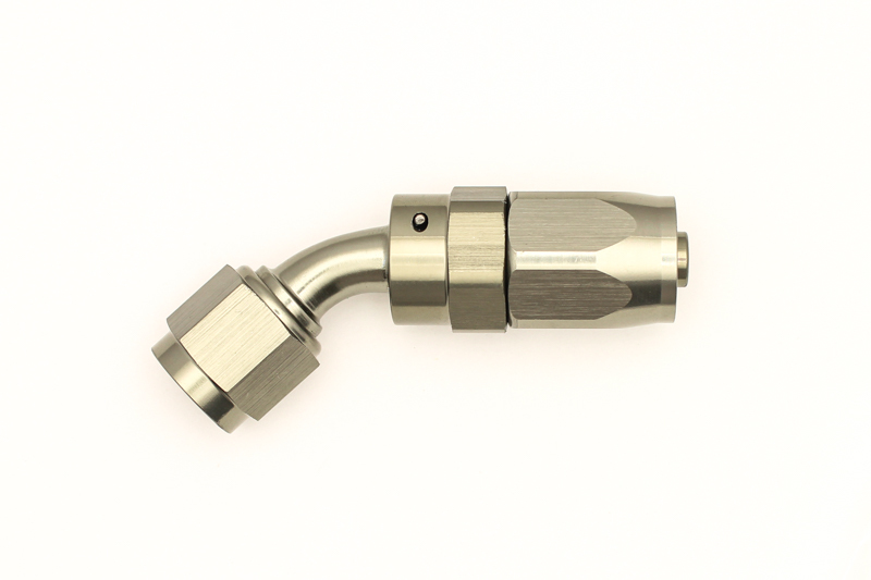 6AN 45 deg Female Swivel CPE Hose End
