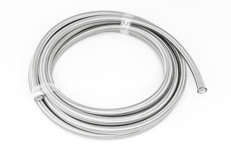 20 ft. 6AN Stainless Steel Double Braided PTFE Hose - Silver