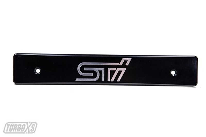 Billet Aluminum License Plate Delete Black Machined STI Logo for 2015-2017 Subaru WRX-STI