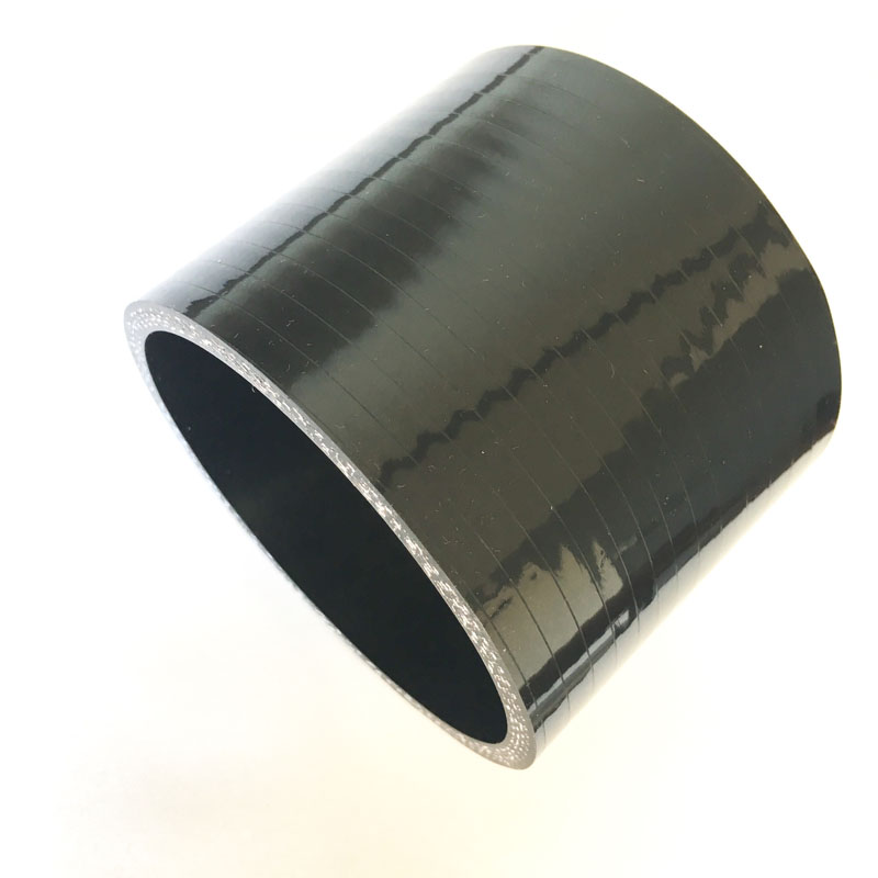3.5 in. 4-Ply Black Straight Silicone Coupler