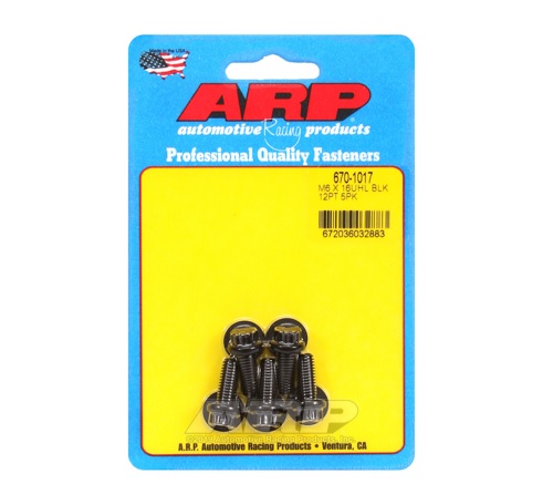 670-1017 M6 x 1 x 16 mm 12 Point Black Oxide Bolts, Pack of 5
