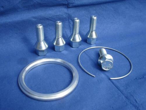 82 OD x 66.5 mm ID Ring with 82 mm Clip & Lug Bolts PFS Kit for Audi