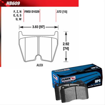 Hawk Performance HB609B.572 HPS 5.0 Front Race Brake Pads for 2008-2011 Audi R8