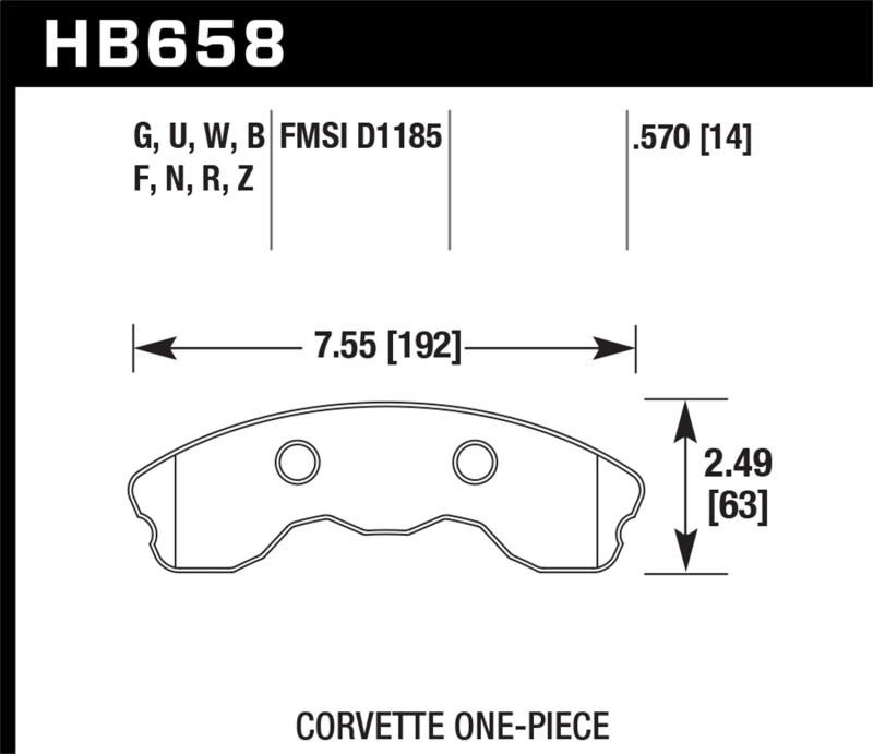 Hawk Performance HB658F.570 Front HPS Street Brake Pads for 2006-2010 Chevy Corvette