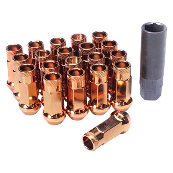 Open End Lug Nuts - Green - 48 mm - Set of 4 - Durable Steel Construction