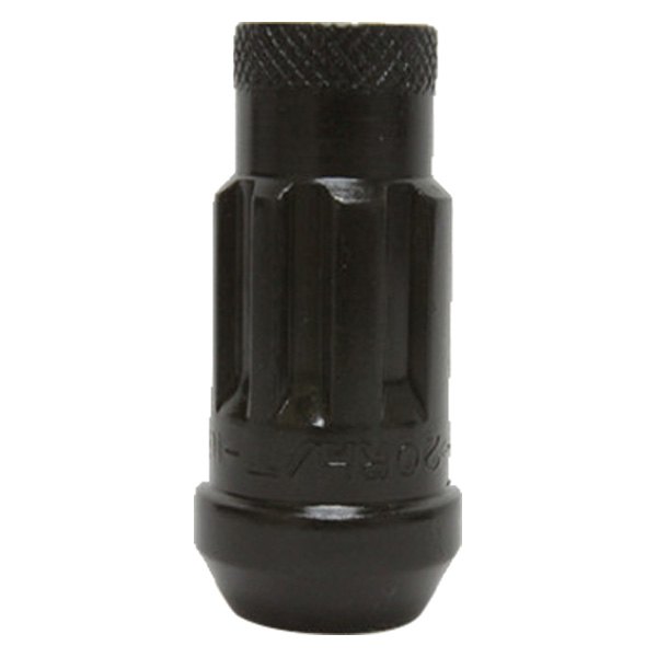 33005B 0.5 in. Monster Open End Lug Nut, Black - Set of 4