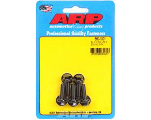 M6 x 1 x 20 mm Hex Black Oxide Hex Bolts, Pack of 5
