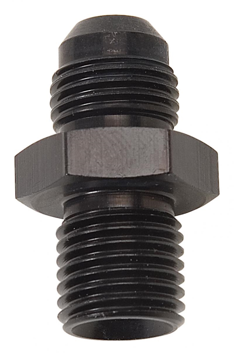 670523 -6 AN Flare to 14 mm x 1.5 Metric Thread Adapter, Black