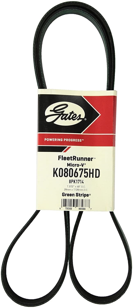 K080675HD Micro-V Belt for Kenworth, Freightliner & Peterbuilt White Fleetrunner