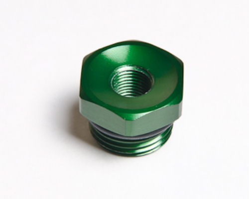 8AN ORB to 0.12 NPT Female Adapter Fitting, Green Anodized
