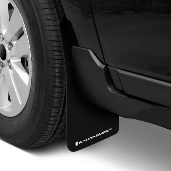 MF12-UR-BLK-WH Universal Urethane Black Mud Flap with White Logo