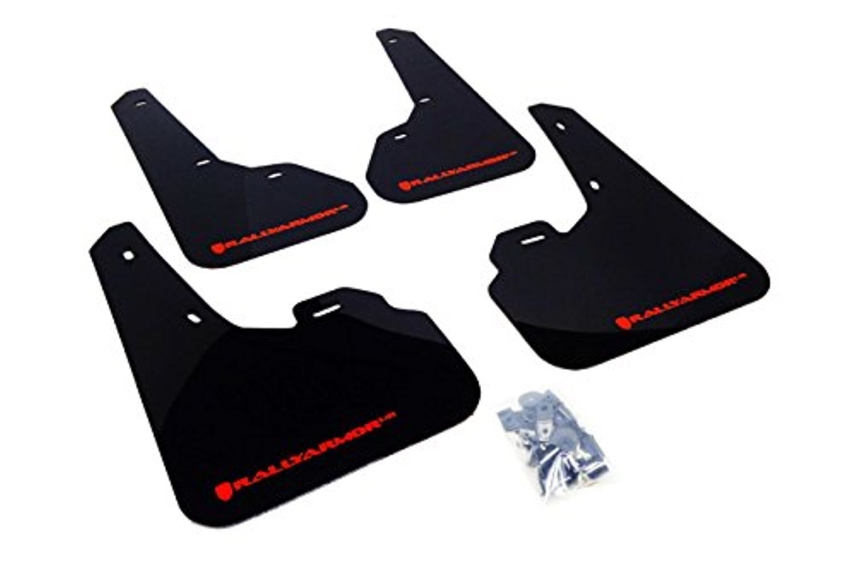 MF17-UR-BLK-RD UR Mud Flap with Logo for 2010 Plus Mazda3 & Speed3, Black & Red