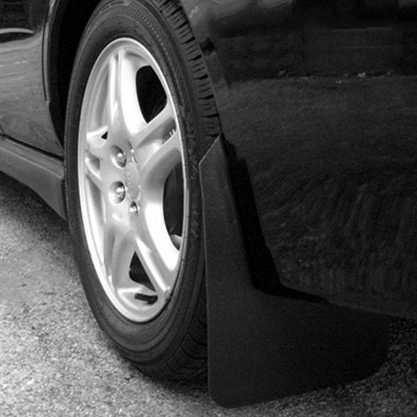 Rally Armor MF1-BAS-BLK Basic Black Mud Flap with Black Logo for 2002-2007 Subaru WRX-STI-RS-2.5i