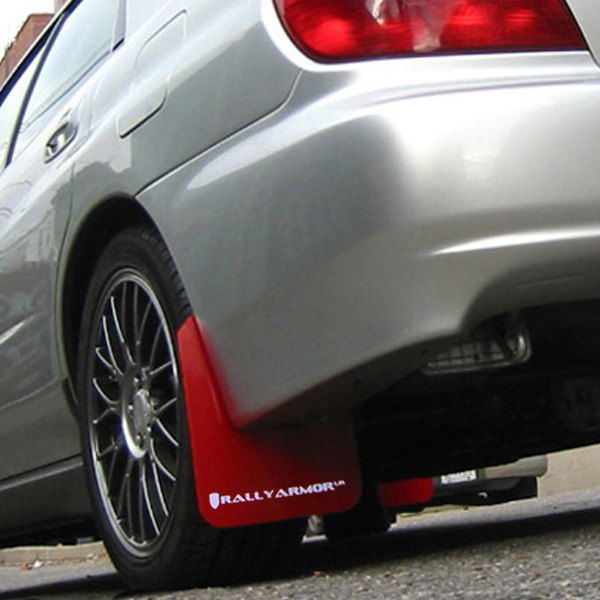 MF1-UR-RD-WH Urethane Red Mud Flap with White Logo for 2002-2007 Subaru WRX-STI-RS-2.5i