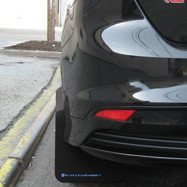 MF27-UR-BLK-NB Urethane Black Mud Flap with Nitrous Blue Logo for 2013-2016 Ford Focus ST